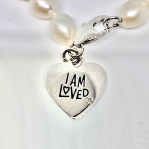 Helzberg Vintage “I Am Loved” Vintage Pearl Bracelet 7”